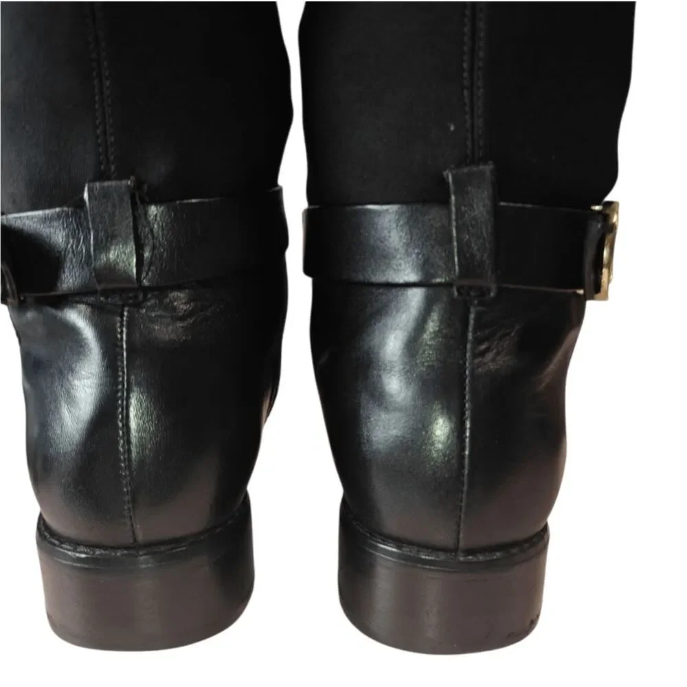 MICHAEL KORS Bryce Black Panel Leather Over The Knee Boot Size 8.5M